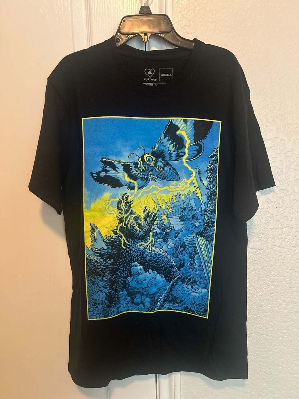 Crunchyroll Loves x Godzilla Featuring Mothra Comic Panelled Black T-Shirt